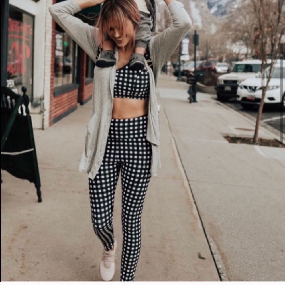 Albion fit black gingham leggings high waist